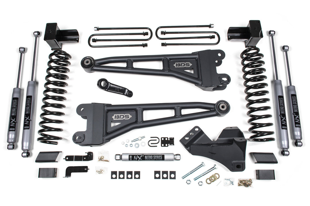 BDS Suspension 5 Inch Lift Kit w/ Radius Arm Ford F250/F350 Super Duty 2023-2026 4WD Gas - 5 Inch Block Kit With Overload / NX2 Nitro Series