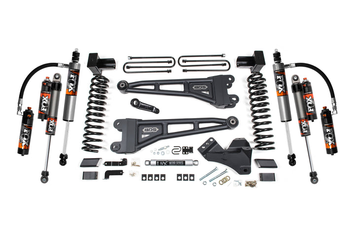 BDS Suspension 5 Inch Lift Kit w/ Radius Arm Ford F250/F350 Super Duty 2023-2026 4WD Gas - 5 Inch Block Kit With Overload / FOX 2.5 Performance Elite