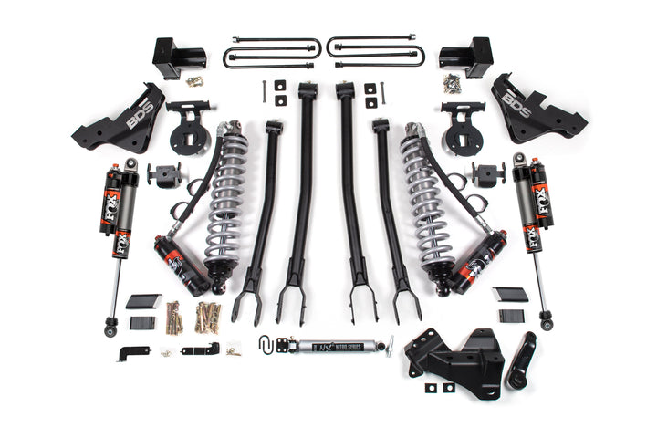 BDS Suspension 5 Inch Lift Kit w/ 4-Link FOX 2.5 Performance Elite Coil-Over Conversion Ford F250/F350 Super Duty 2023-2026 4WD Diesel - 3 Inch Block Kit With Overload – FOX 2.5 Performance Elite