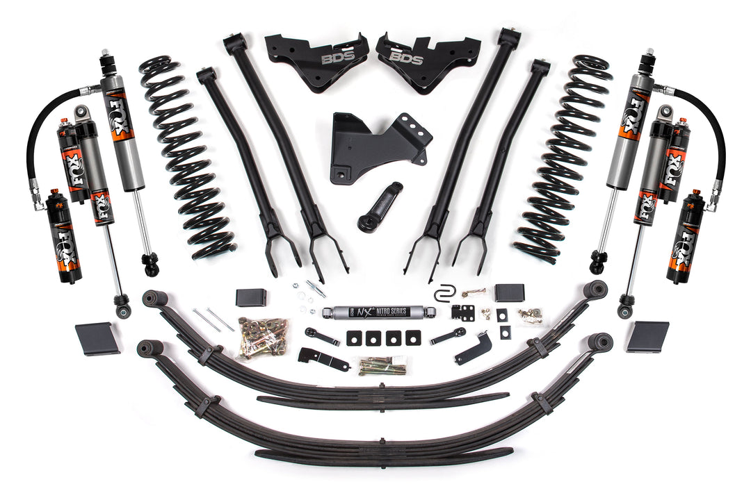 BDS Suspension 5 Inch Lift Kit w/ 4-Link Ford F250/F350 Super Duty 2023-2026 4WD Diesel - Leaf Springs – FOX 2.5 Performance Elite