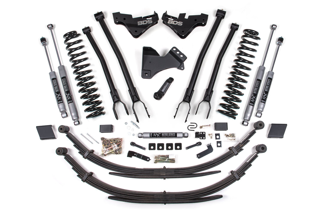 BDS Suspension 5 Inch Lift Kit w/ 4-Link Ford F250/F350 Super Duty 2023-2026 4WD Diesel - Leaf Springs – NX2 Nitro Series