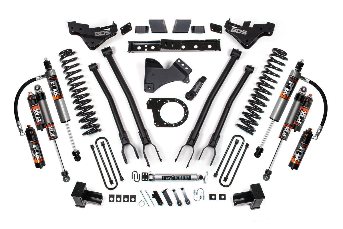BDS Suspension 7 Inch Lift Kit w/ 4-Link Ford F350 Super Duty DRW 2023-2026 4WD Diesel - FOX 2.5 Performance Elite