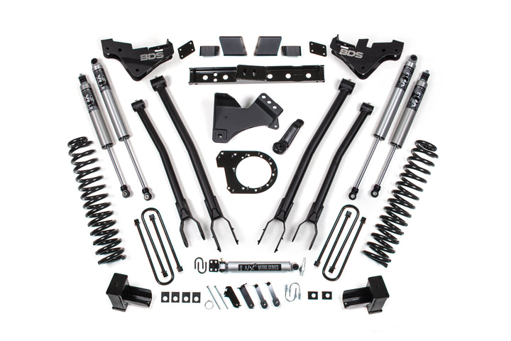 BDS Suspension 7 Inch Lift Kit w/ 4-Link Ford F250/F350 Super Duty 2023-2026 4WD Diesel - Block Kit / FOX 2.5 Performance Series HTO