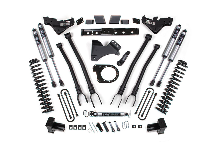BDS Suspension 7 Inch Lift Kit w/ 4-Link Ford F250/F350 Super Duty 2023-2026 4WD Diesel - Block Kit / FOX 2.0 Performance Series