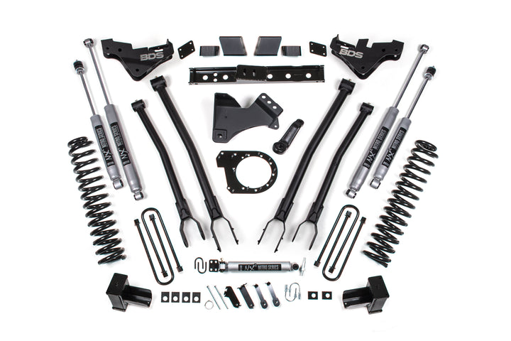 BDS Suspension 7 Inch Lift Kit w/ 4-Link Ford F250/F350 Super Duty 2023-2026 4WD Diesel - Block Kit / NX2 Nitro Series