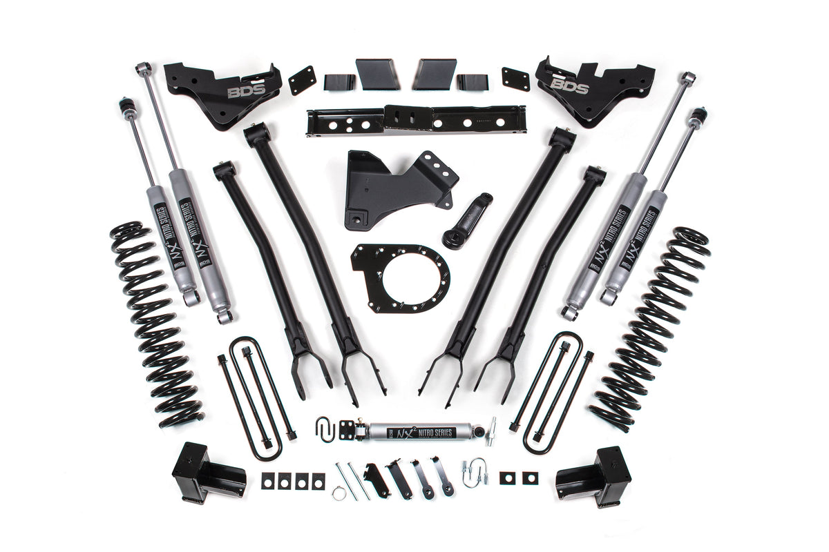 BDS Suspension 7 Inch Lift Kit w/ 4-Link Ford F350 Super Duty DRW 2023-2026 4WD Diesel - NX2 Nitro Series