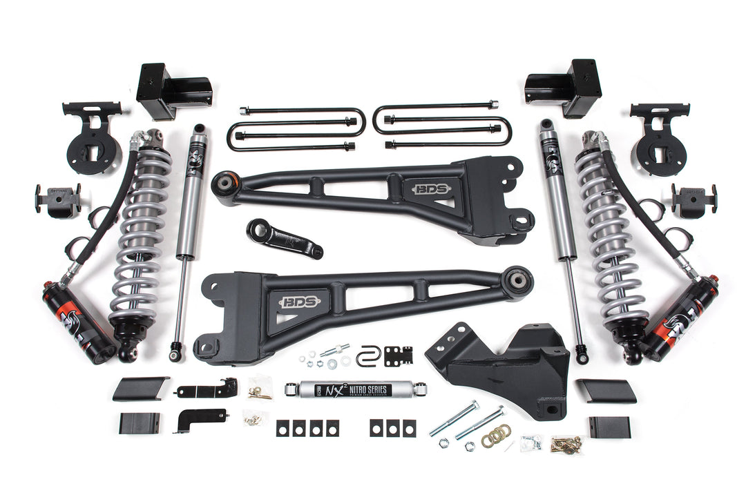 BDS Suspension 5 Inch Lift Kit w/ Radius Arm FOX 2.5 Performance Elite Coilover Conversion Ford F350 Super Duty DRW 2023-2026 4WD Diesel - FOX 2.5 Performance Series HTO