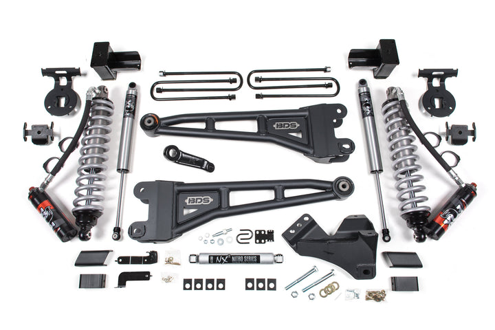 BDS Suspension 5 Inch Lift Kit w/ Radius Arm FOX 2.5 Performance Elite Coilover Conversion Ford F350 Super Duty DRW 2023-2026 4WD Diesel - FOX 2.5 Performance Series HTO