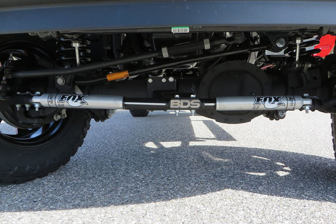 BDS Suspension Dual Steering Stabilizer Kit w/ FOX 2.0 Performance Shocks T-Style Steering Ram 2500 2014-2018 and 3500 2013-2018 4WD