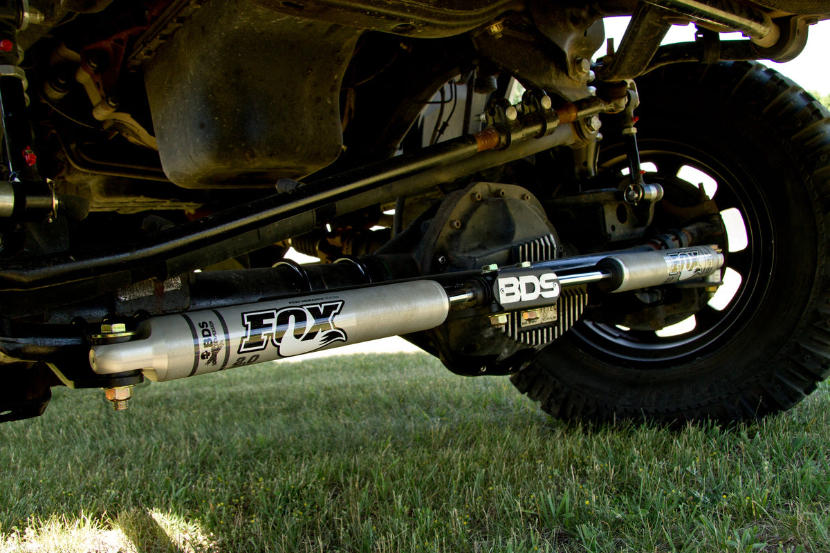 BDS Suspension Dual Steering Stabilizer Kit w/ FOX 2.0 Performance Shocks T-Style Steering Dodge Ram 2500 2008-2013 and 3500 2008-2012 4WD