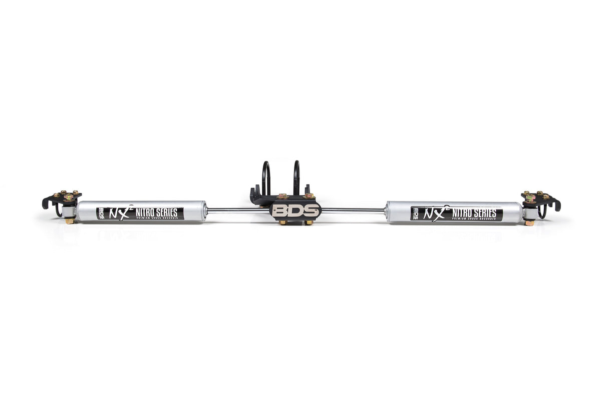 BDS Suspension Dual Steering Stabilizer Kit w/ NX2 Shocks Fits 2.5-9 Inch Lift Ford F250/F350 Super Duty 2005-2026 4WD
