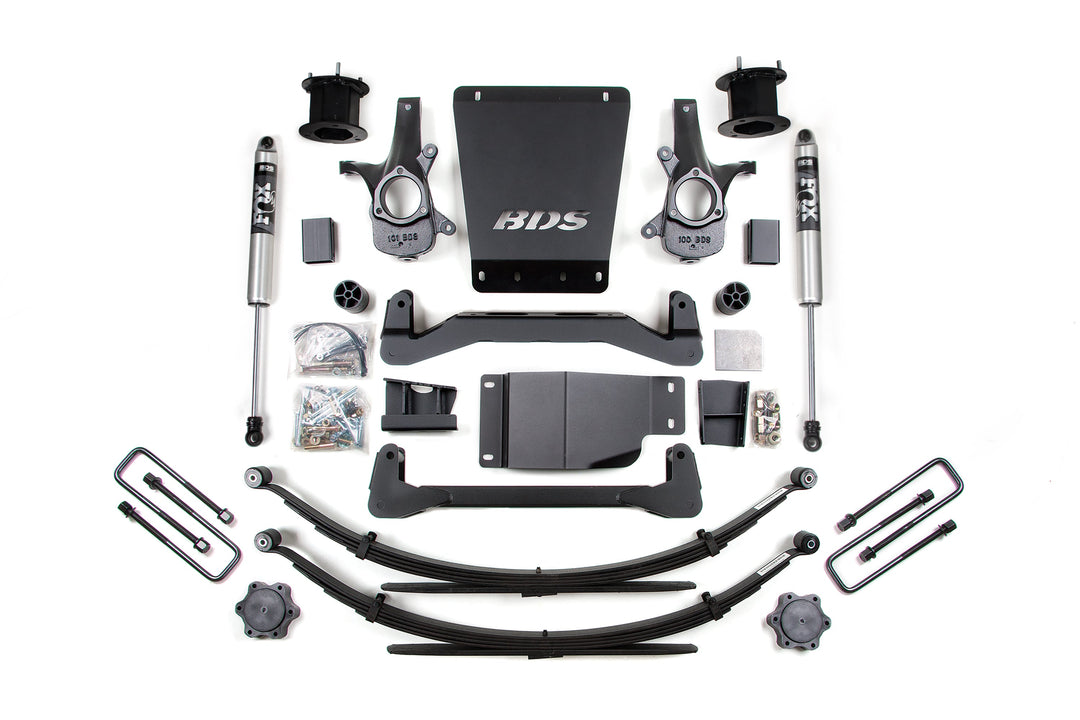 BDS Suspension 4.5 Inch Lift Kit Chevy Silverado or GMC Sierra 1500 2007-2013 4WD - Leaf Springs / FOX 2.0 Performance Series