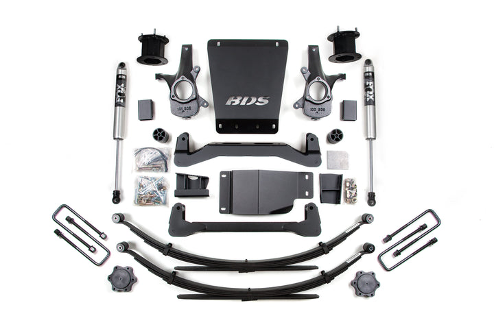 BDS Suspension 4.5 Inch Lift Kit Chevy Silverado or GMC Sierra 1500 2007-2013 4WD - Leaf Springs / FOX 2.0 Performance Series