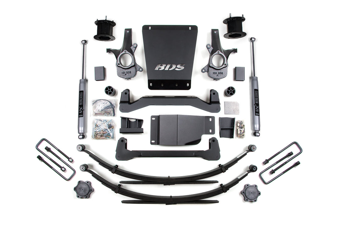 BDS Suspension 4.5 Inch Lift Kit Chevy Silverado or GMC Sierra 1500 2007-2013 4WD - Leaf Springs / NX2 Nitro Series