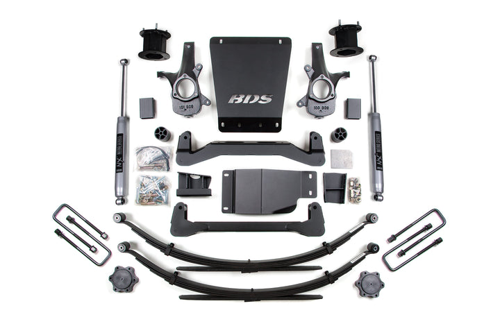 BDS Suspension 4.5 Inch Lift Kit Chevy Silverado or GMC Sierra 1500 2007-2013 4WD - Leaf Springs / NX2 Nitro Series