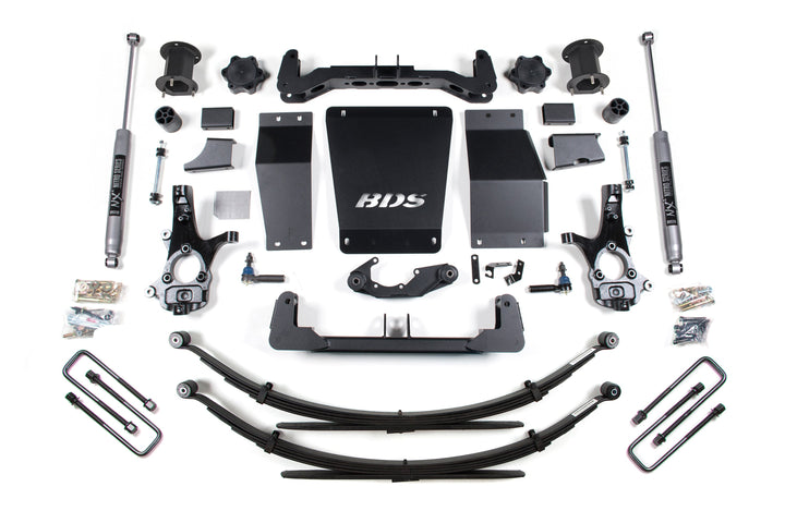 BDS Suspension 6.5 Inch Lift Kit Chevy Silverado or GMC Sierra 1500 2014-2018 4WD - Leaf Springs / NX2 Nitro Series / Cast Steel