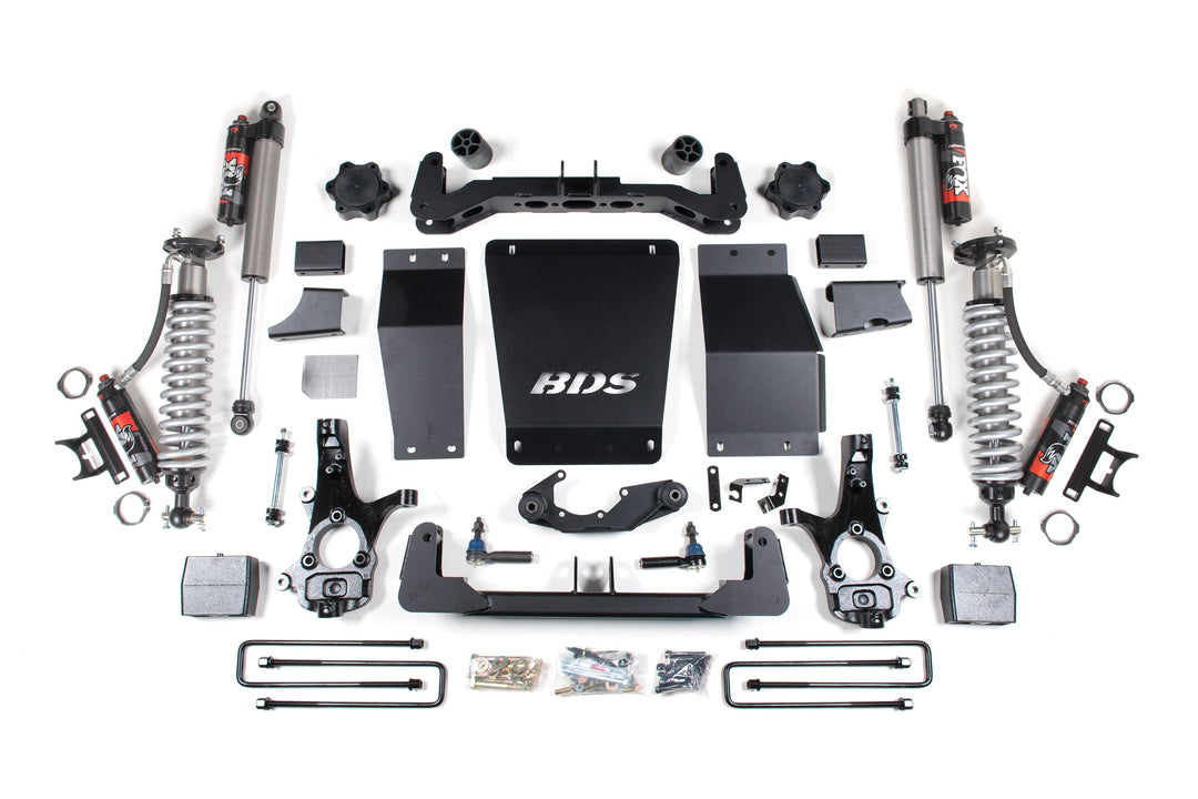 BDS Suspension 6 Inch Lift Kit FOX 2.5 Performance Elite Coilover Chevy Silverado or GMC Sierra 1500 2014-2018 4WD - Block Kit / FOX 2.5 Performance Elite / Cast Steel