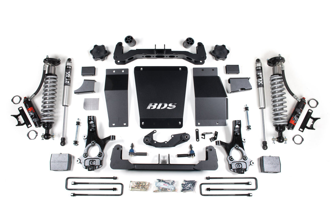 BDS Suspension 6 Inch Lift Kit FOX 2.5 Performance Elite Coilover Chevy Silverado or GMC Sierra 1500 2014-2018 4WD - Block Kit / FOX 2.0 Performance Series / Cast Steel