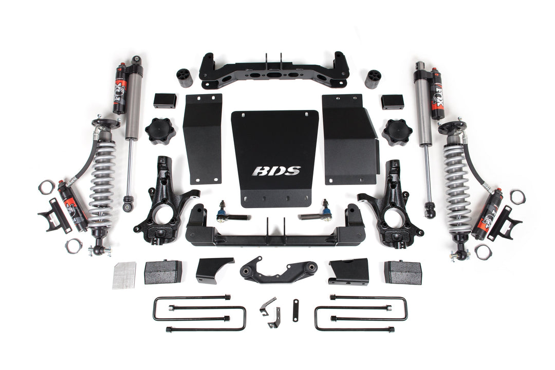 BDS Suspension 4 Inch Lift Kit FOX 2.5 Performance Elite Coilover Chevy Silverado or GMC Sierra 1500 2014-2018 4WD - Block Kit / FOX 2.5 Performance Elite / Cast Steel
