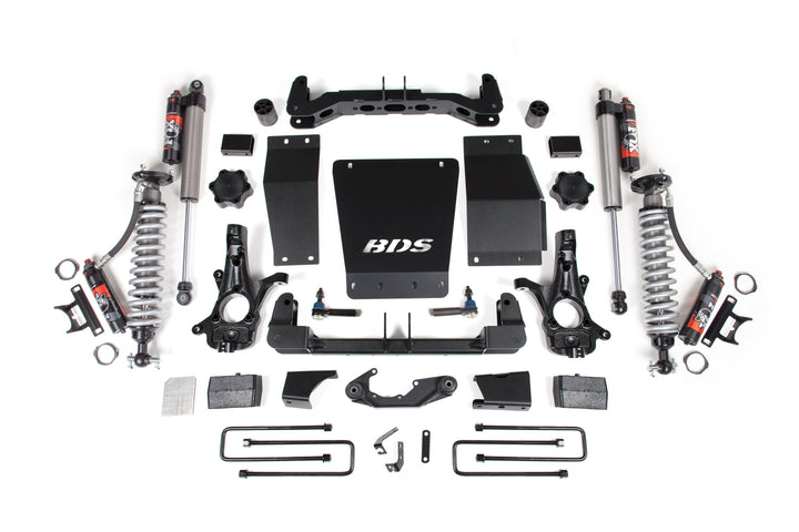 BDS Suspension 4 Inch Lift Kit FOX 2.5 Performance Elite Coilover Chevy Silverado or GMC Sierra 1500 2014-2018 4WD - Block Kit / FOX 2.5 Performance Elite / Cast Steel