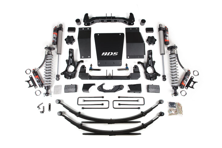 BDS Suspension 4 Inch Lift Kit FOX 2.5 Performance Elite Coilover Chevy Silverado or GMC Sierra 1500 2014-2018 4WD - Leaf Springs / FOX 2.5 Performance Elite / Cast Steel