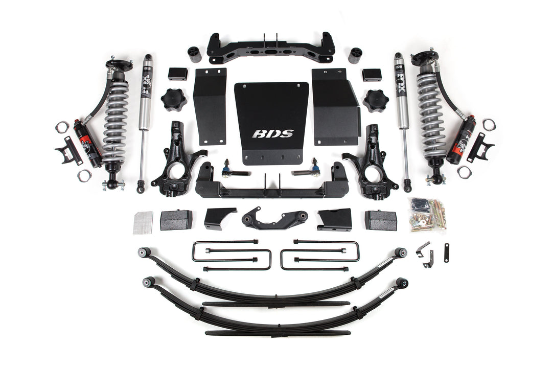 BDS Suspension 4 Inch Lift Kit FOX 2.5 Performance Elite Coilover Chevy Silverado or GMC Sierra 1500 2014-2018 4WD - Leaf Springs / FOX 2.0 Performance Series / Cast Steel
