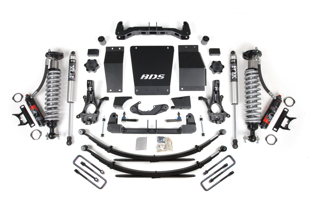BDS Suspension 6 Inch Lift Kit FOX 2.5 Performance Elite Coilover Chevy Silverado or GMC Sierra 1500 2014-2018 4WD - Leaf Springs / FOX 2.0 Performance Series / Cast Steel