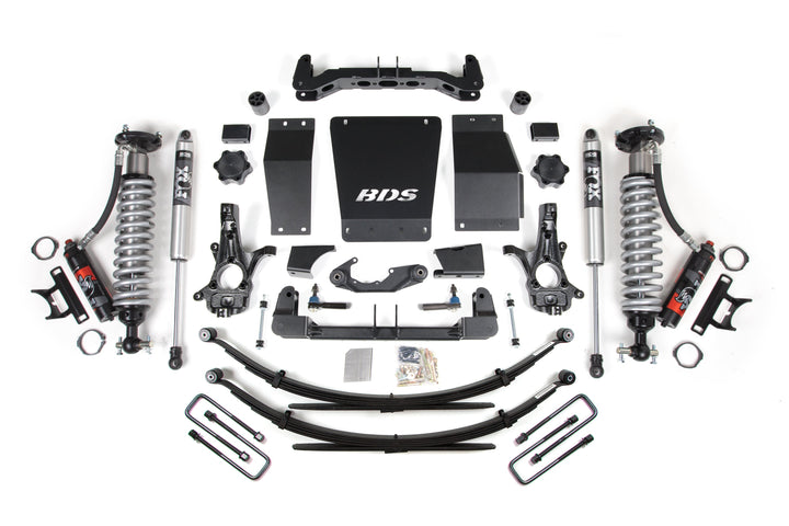 BDS Suspension 6 Inch Lift Kit FOX 2.5 Performance Elite Coilover Chevy Silverado or GMC Sierra 1500 2014-2018 4WD - Leaf Springs / FOX 2.0 Performance Series / Cast Steel