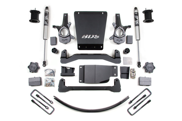 BDS Suspension 6 Inch Lift Kit Chevy Silverado or GMC Sierra 1500 2007-2013 4WD - Block Kit and Add-A-Leaf / FOX 2.0 Performance Series