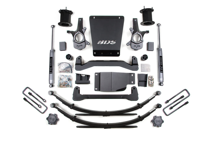 BDS Suspension 6 Inch Lift Kit Chevy Silverado or GMC Sierra 1500 2007-2013 4WD - Leaf Springs / NX2 Nitro Series