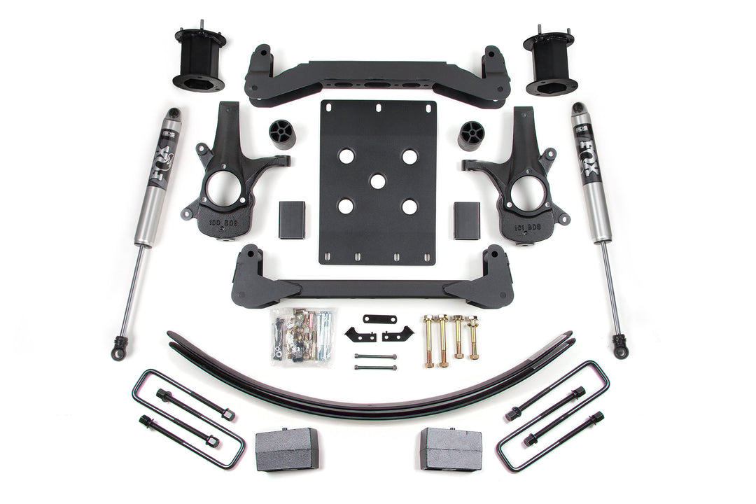 BDS Suspension 6 Inch Lift Kit Chevy Silverado or GMC Sierra 1500 2007-2013 2WD - Block Kit and Add-A-Leaf / FOX 2.0 Performance Series