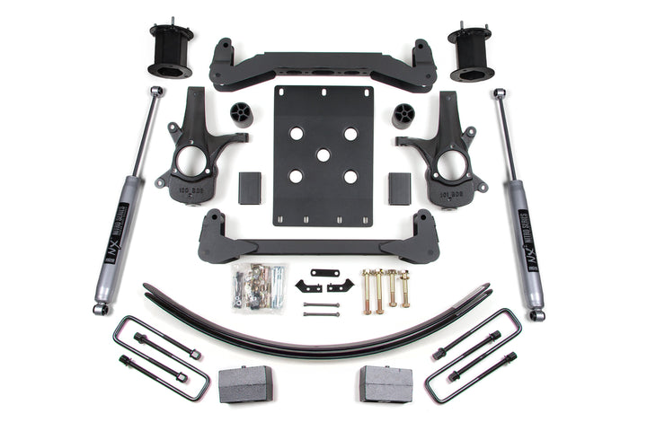 BDS Suspension 6 Inch Lift Kit Chevy Silverado or GMC Sierra 1500 2007-2013 2WD - Block Kit and Add-A-Leaf / NX2 Nitro Series