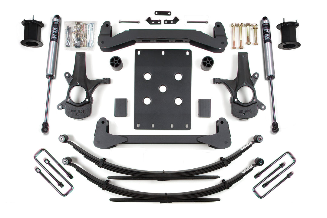 BDS Suspension 6 Inch Lift Kit Chevy Silverado or GMC Sierra 1500 2007-2013 2WD - Leaf Springs / FOX 2.0 Performance Series
