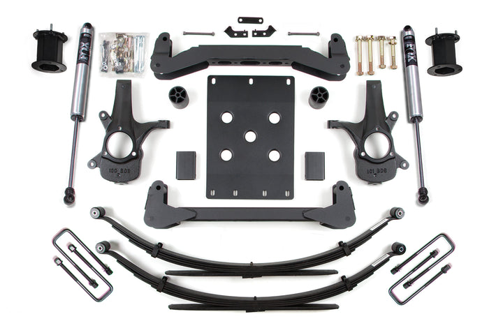 BDS Suspension 6 Inch Lift Kit Chevy Silverado or GMC Sierra 1500 2007-2013 2WD - Leaf Springs / FOX 2.0 Performance Series