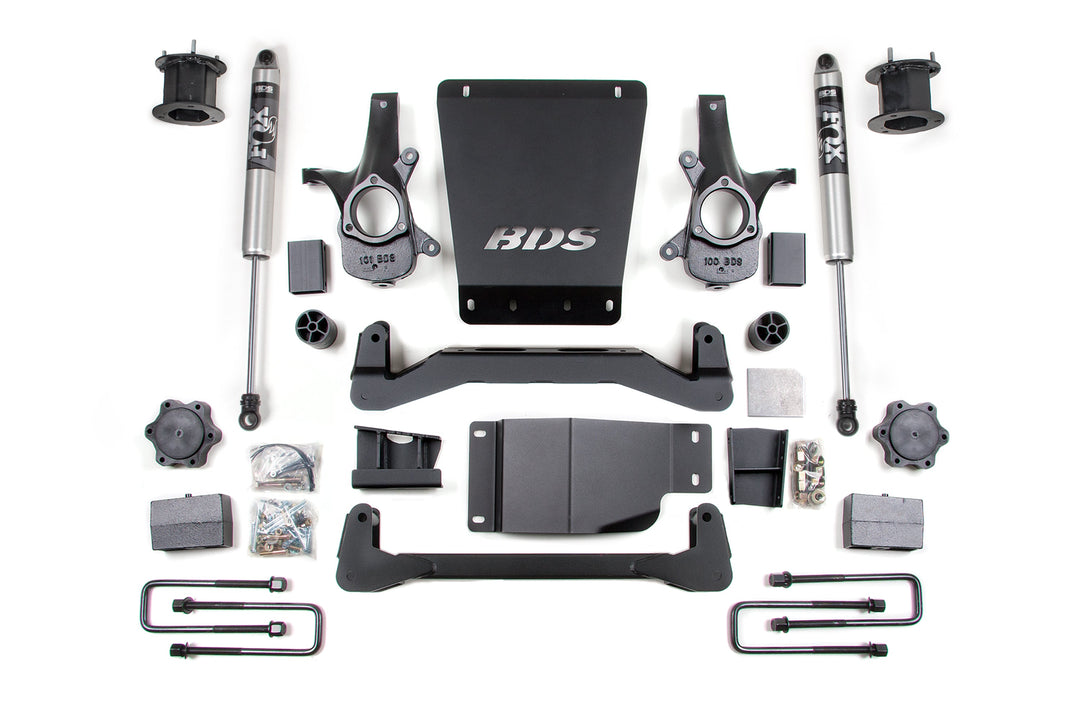 BDS Suspension 4.5 Inch Lift Kit Chevy Silverado or GMC Sierra 1500 2007-2013 4WD - Block Kit / FOX 2.0 Performance Series