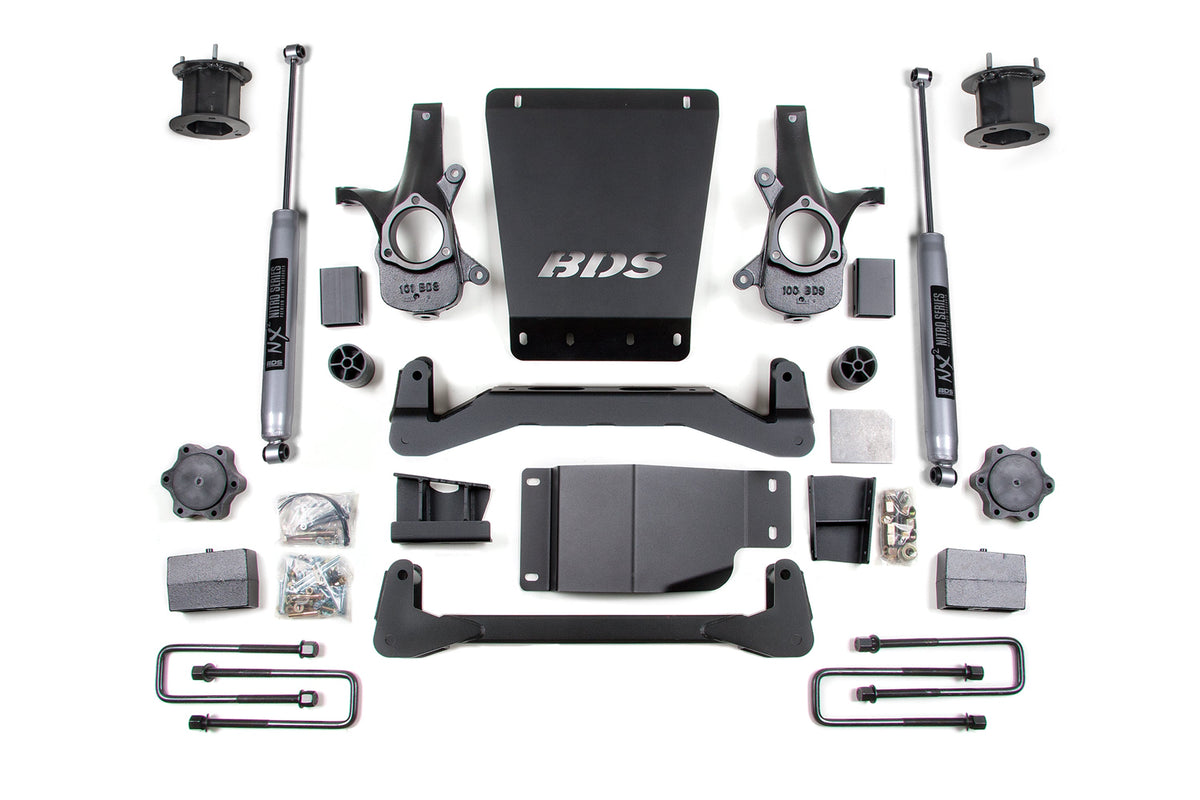 BDS Suspension 4.5 Inch Lift Kit Chevy Silverado or GMC Sierra 1500 2007-2013 4WD - Block Kit / NX2 Nitro Series