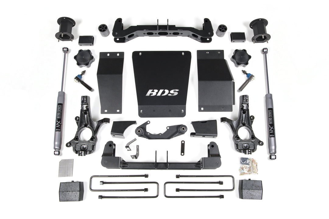 BDS Suspension 4.5 Inch Lift Kit Chevy Silverado or GMC Sierra 1500 2014-2018 4WD - 3 Inch Block Kit / NX2 Nitro Series / Cast Steel