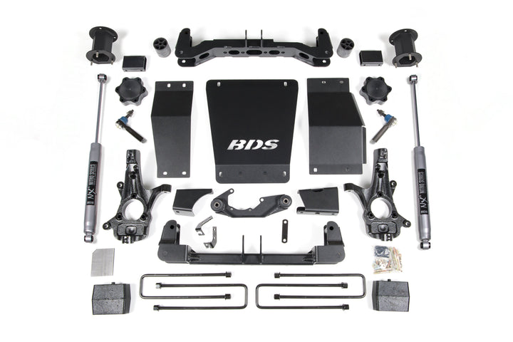 BDS Suspension 4.5 Inch Lift Kit Chevy Silverado or GMC Sierra 1500 2014-2018 4WD - 3 Inch Block Kit / NX2 Nitro Series / Cast Steel