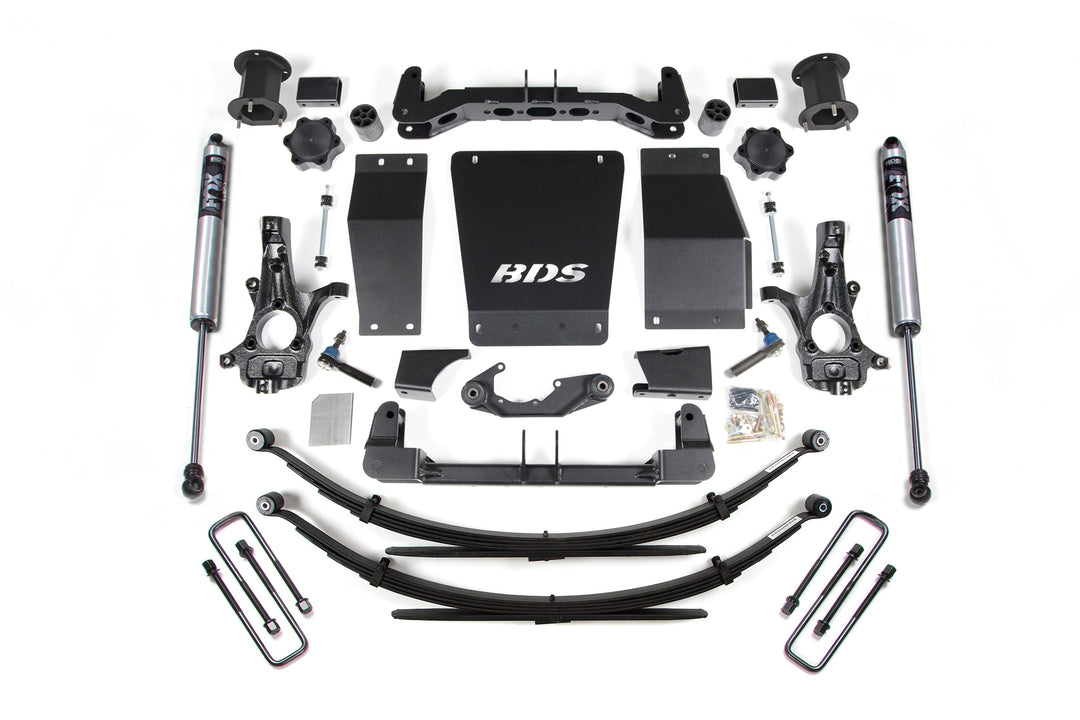 BDS Suspension 4.5 Inch Lift Kit Chevy Silverado or GMC Sierra 1500 2014-2018 4WD - Leaf Springs / FOX 2.0 Performance Series / Cast Steel