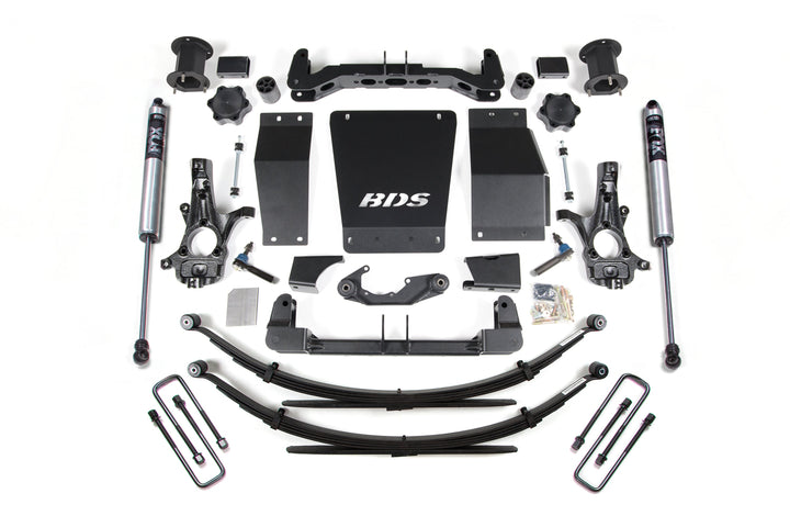 BDS Suspension 4.5 Inch Lift Kit Chevy Silverado or GMC Sierra 1500 2014-2018 4WD - Leaf Springs / FOX 2.0 Performance Series / Cast Steel