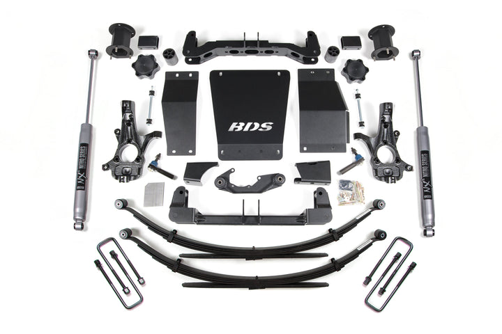 BDS Suspension 4.5 Inch Lift Kit Chevy Silverado or GMC Sierra 1500 2014-2018 4WD - Leaf Springs / NX2 Nitro Series / Cast Steel