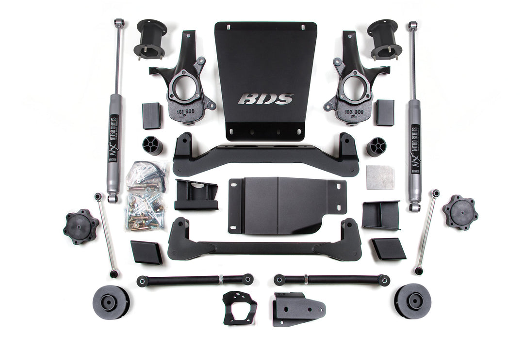 BDS Suspension 4.5 Inch Lift Kit Chevy/GMC Avalanche, Suburban, Tahoe, or Yukon 1500 2007-2014 4WD - 3 Inch Coil Spacer / NX2 Nitro Series