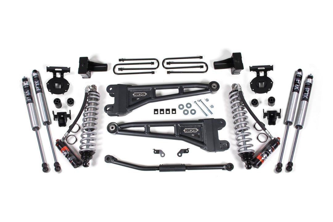 BDS Suspension 2.5 Inch Lift Kit w/ Radius Arm FOX 2.5 Performance Elite Coilover Conversion Ford F250/F350 Super Duty 2011-2016 4WD Diesel - 4 Inch Block Kit