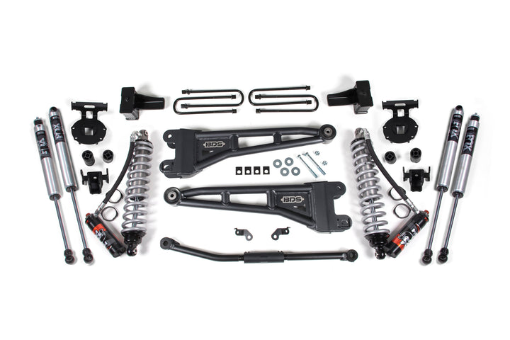 BDS Suspension 2.5 Inch Lift Kit w/ Radius Arm FOX 2.5 Performance Elite Coilover Conversion Ford F250/F350 Super Duty 2011-2016 4WD Diesel - 4 Inch Block Kit