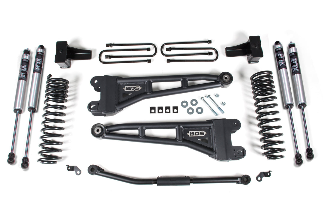 BDS Suspension 2.5 Inch Lift Kit w/ Radius Arm Ford F250/F350 Super Duty 2011-2016 4WD Diesel - 4 Inch Block Kit / FOX 2.0 Performance Series