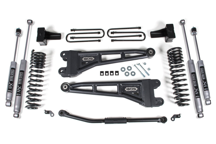 BDS Suspension 2.5 Inch Lift Kit w/ Radius Arm Ford F250/F350 Super Duty 2011-2016 4WD Diesel - 4 Inch Block Kit / NX2 Nitro Series
