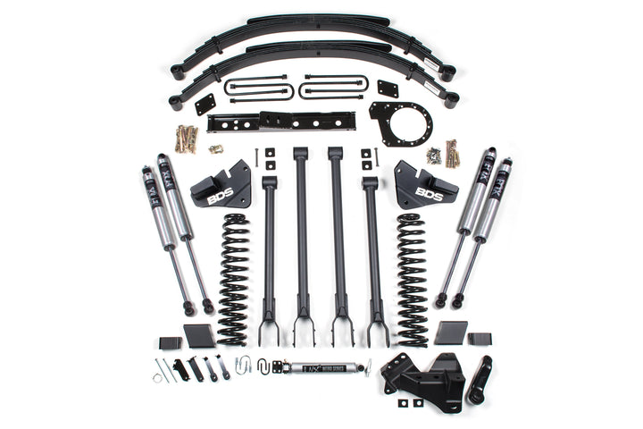 BDS Suspension 6 Inch Lift Kit 4-Link Conversion Ford F250/F350 Super Duty 2017-2019 4WD Diesel - Leaf Springs / FOX 2.0 Performance Series