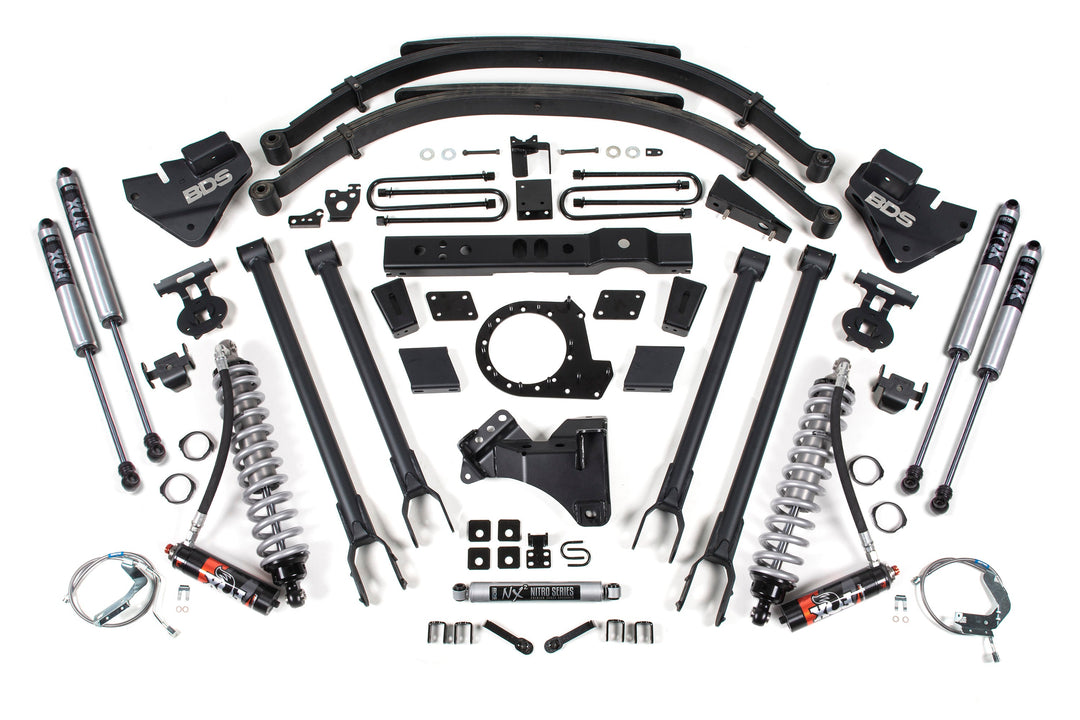 BDS Suspension 8 Inch Lift Kit w/ 4-Link FOX 2.5 Performance Elite Coil-Over Conversion Ford F250/F350 Super Duty 2017-2019 4WD Diesel
