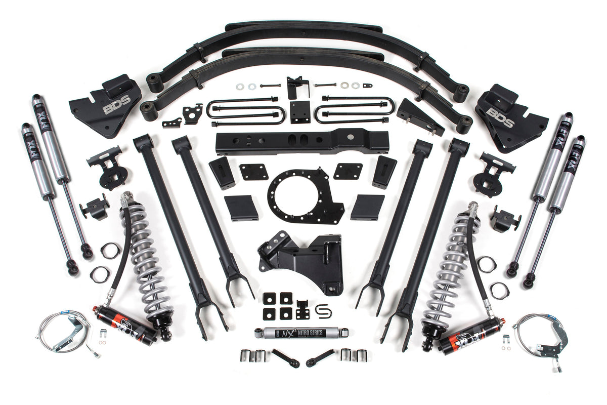 BDS Suspension 8 Inch Lift Kit w/ 4-Link FOX 2.5 Performance Elite Coil-Over Conversion Ford F250/F350 Super Duty 2017-2019 4WD Diesel