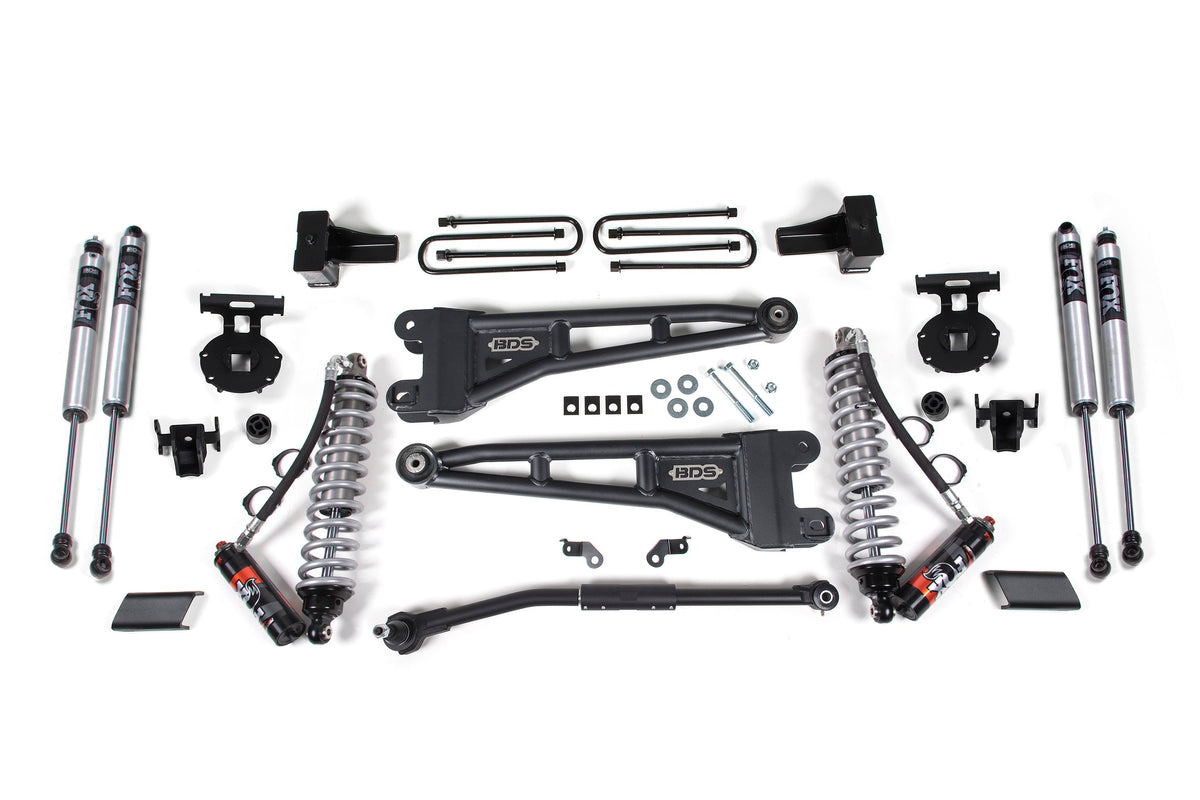 BDS Suspension 2.5 Inch Lift Kit w/ Radius Arm FOX 2.5 Performance Elite Coil-Over Conversion Ford F250/F350 Super Duty 2017-2019 4WD Diesel